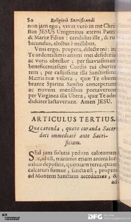 Articulus Tertius.