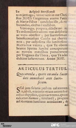 Articulus Tertius.