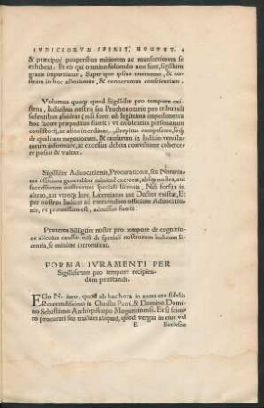 Forma Iuramenti Per Sigilliferum pro tempore recipiendum praestandi.