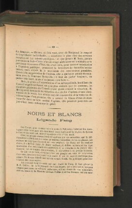 Noirs et Blancs. Légende Fang.