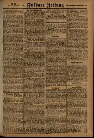 Zweite Ausgabe vom Freitag, den 12. April 1918.