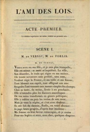 L' Ami Des Lois : Comédie [en 5 actes et en vers]