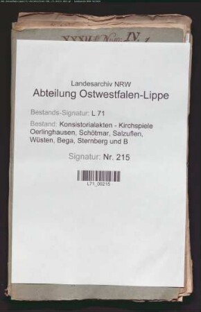 Lippische Eingepfarrte zu Exten / Streit um eine neue Prieche (Kirchenstuhl) zu Exten