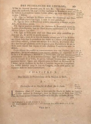 Chapitre X. Des Droits & Prétensions de la Maison de Bade.
