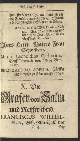 X. Die Grafen von Salm und Reifferscheid.