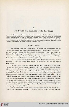III. Der Befund der einzelnen Teile des Baues
