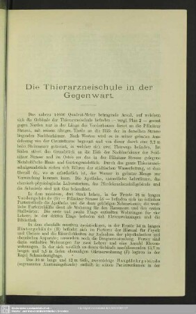 Die Thierarzneischule in der Gegenwart