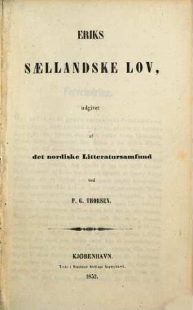 Eriks Sællandske lov