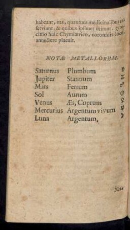 Notae Metallorum.