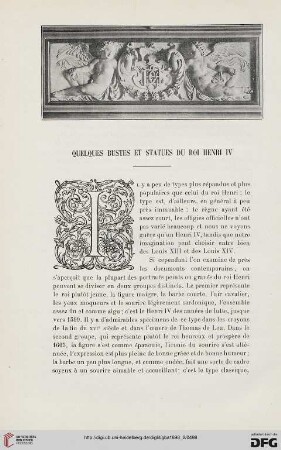 3. Pér. 20.1898: Quelques bustes et statues du roi Henri IV