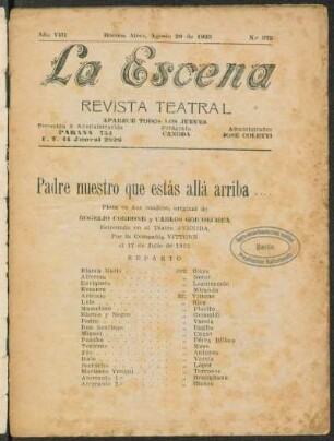 Padre nuestro que estás allá arriba... : pieza en dos cuadros