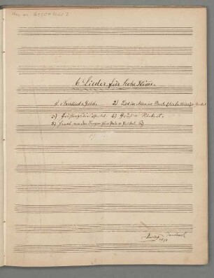 Lieder, V, pf - BSB Mus.ms. 16550#Beibd.2 : 6 Lieder für hohe Stimme. [...] Thuille // Innsbruck // 1878