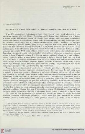 15: Gotfryd Peschwitz emblematyk gdański drugiej połowy XVII wieku