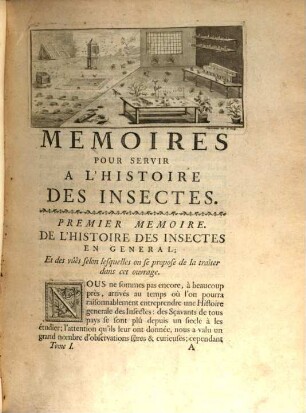 Memoires pour servir à l'histoire des insectes. 1, Sur les chenilles & sur les papillons