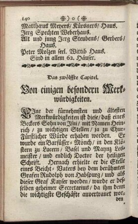 Das zwölfte Capitel. Von einigen besondern Merkwürdigkeiten.