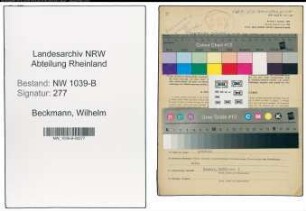 Entnazifizierung Wilhelm Beckmann , geb. 08.08.1904 (Kaufmann)
