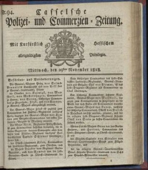 Nr. 94, Mittwoch, den 25sten November 1818