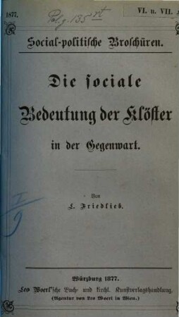 Die sociale Bedeutung der Klöster in der Gegenwart