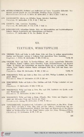 XIX. Textilien, Wirkteppiche (Nr. 1174-1185)