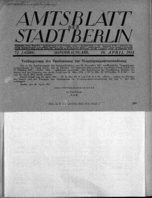 Sonderausgabe, 30. April 1931
