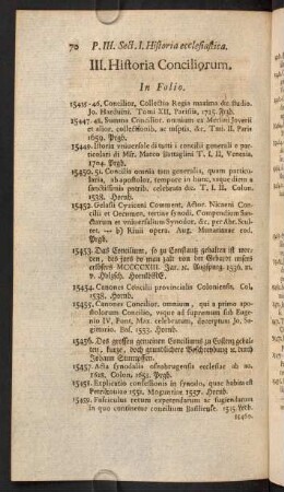 III. Historia Conciliorum.