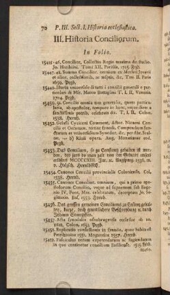 III. Historia Conciliorum.