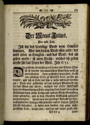 Der erste Julii. - Der funffzehnde Julii.