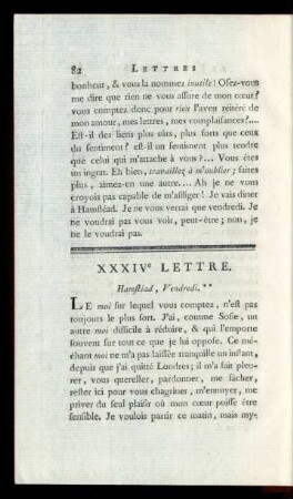 XXXIVe Lettre. Hamstéd, Vendredi.**