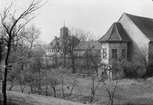 Dresden-Hellerau. Hellerschänke ("Zum letzten Heller") mit Scheune und Eingang zum Weinkeller