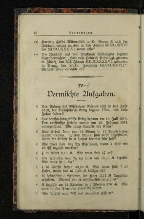 IV. Vermischte Aufgaben.