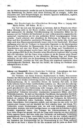 382, Szirtes. Zur Psychologie der öffentlichen Meinung. 1921