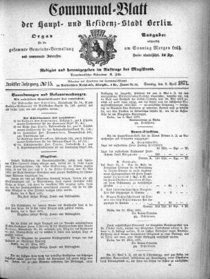 1871,15: No. 15, 9. April 1871