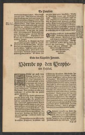 Vorrede up den Propheten Hesekiel.