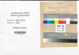 Entnazifizierung Anton Kaspar , geb. 12.06.1888 (Polizist)