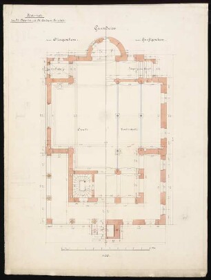 Leichenhalle der St. Markus-und-Andreas-Gemeinde, Berlin-Lichtenberg: Synopse zweier Grundrisse 1:50