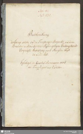 Beschreibung der Gaenge, welche das in Freyberger Bergamts- und deren Braender u. Hohenbirkner Refier gelegene Grubengebaeude Vergnügte Anweisung samt Reußen Fdgb. in Lehn hat - 17.6836 4.