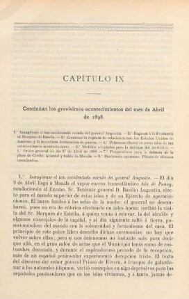 Capítulo IX. Continúan los gravísimos acontecimientos del mes de Abril de 1898