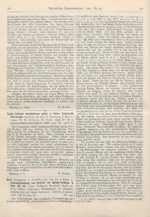 383-385 [Rezension] Gall, August Freiherr von, Zusammensetzung und Herkunft der Bileam-Perikope in Num. 22 - 24