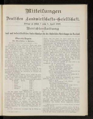 Beilage zu Stück 7 vom 5. April 1897.
