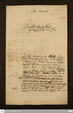 Brief von Johann Daniel Herrnschmidt an Georg August Samuel v. Nassau-Idstein.