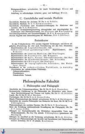 Philosophische Fakultät.