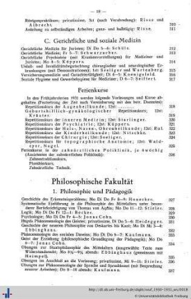 Philosophische Fakultät.