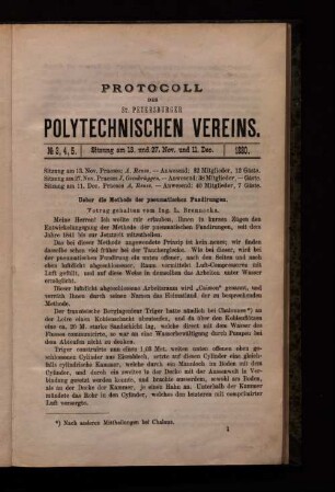 Protocol des st. Petersurger polytechnischen Vereins.