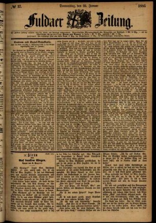 Ausgabe vom Donnerstag, den 22. Januar 1885.