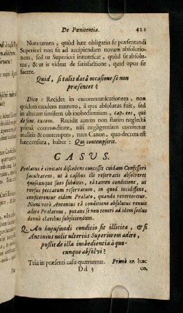 421-426, Quid, si talis datâ occasione se non praesentet? ...
