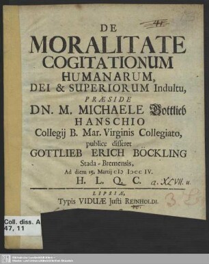 De Moralitate Cogitationum Humanarum