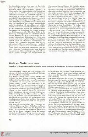 55: Meister der Plastik : Ausstellung im Künstlerhaus zu Berlin. Veranstaltet von der Hauptstelle "Bildende Kunst" des Beauftragten des Führers