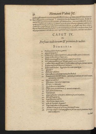 Caput IV. De personis judiciorum & primum de judice.
