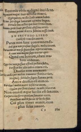 Ex Secundo Libro Ovidii de remedio amoris.