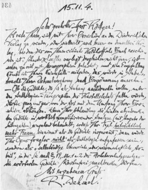 Brief an Karl Röttger